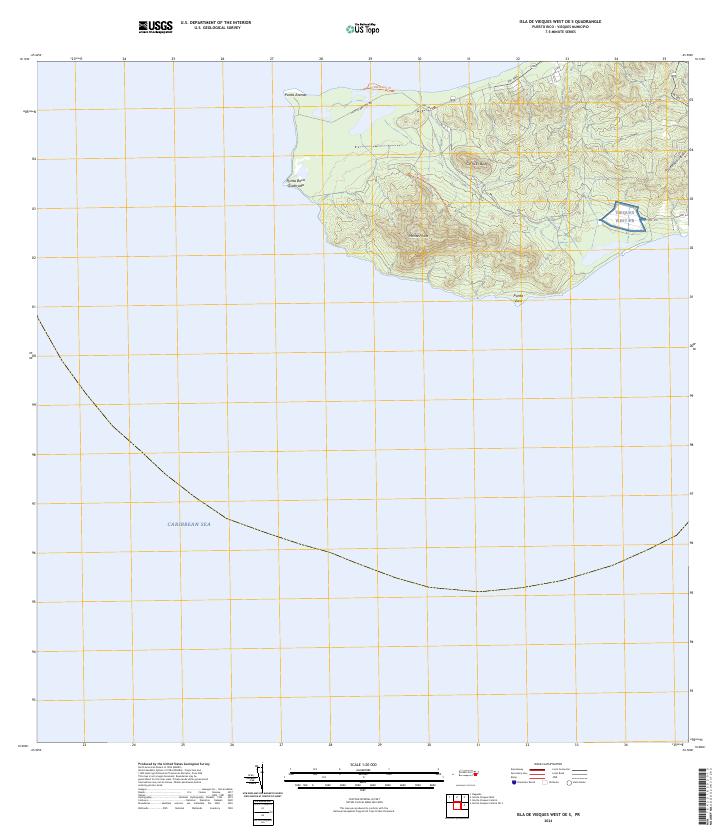 USGS Topographic Map – Isla De Vieques West OE S