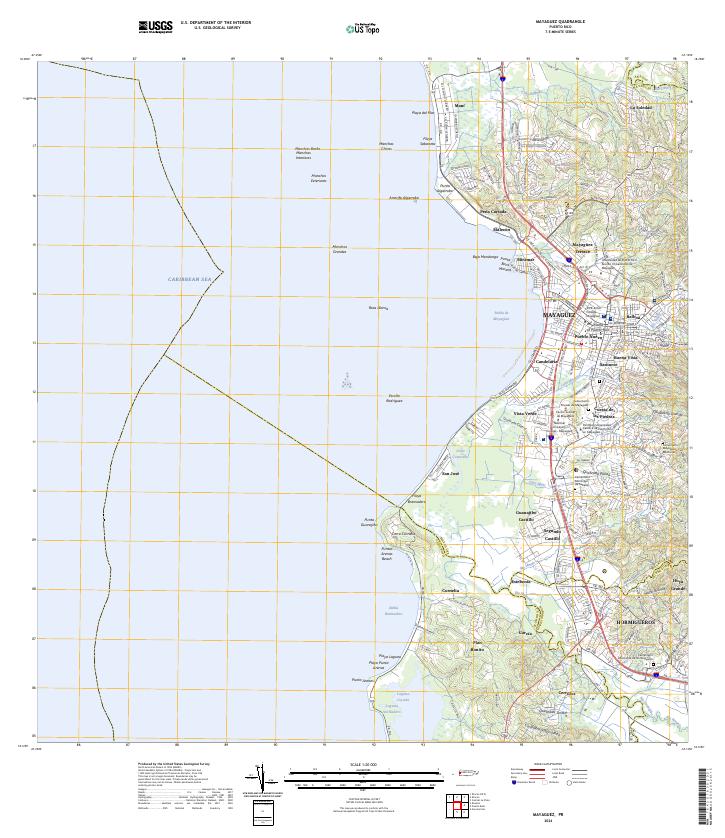 USGS Topographic Map – Mayaguez