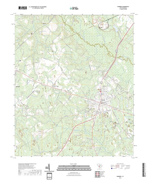USGS Topographic Map – Bamberg
