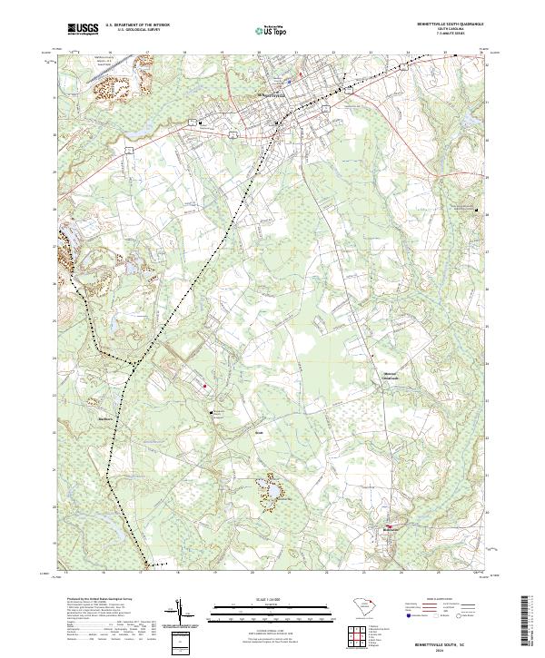 USGS Topographic Map – Bennettsville South