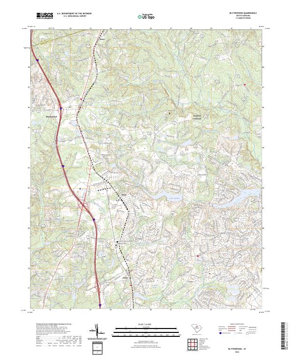 USGS Topographic Map – Blythewood