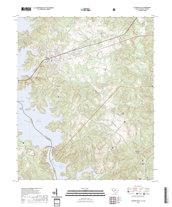 USGS Topographic Map – Calhoun Falls
