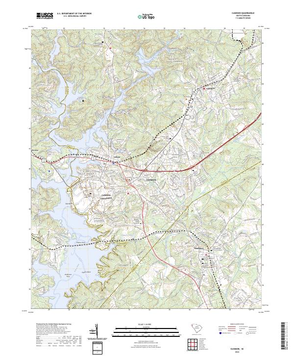 USGS Topographic Map – Clemson