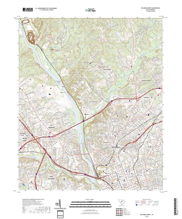 USGS Topographic Map – Columbia North