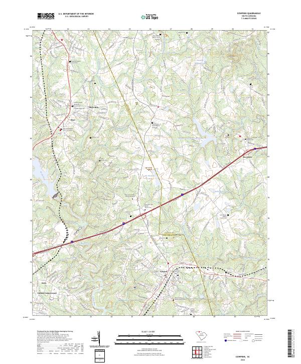 USGS Topographic Map – Cowpens