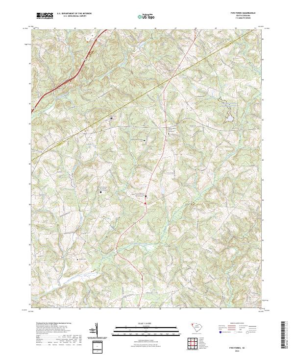 USGS Topographic Map – Five Forks