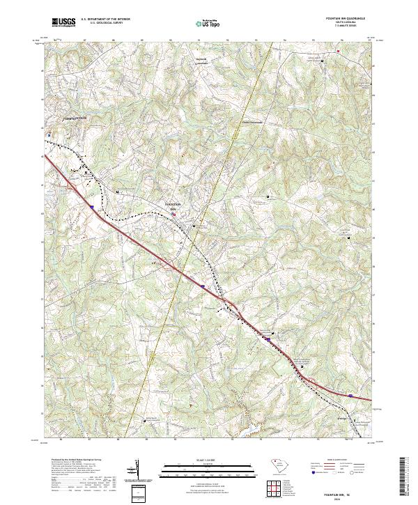 USGS Topographic Map – Fountain Inn