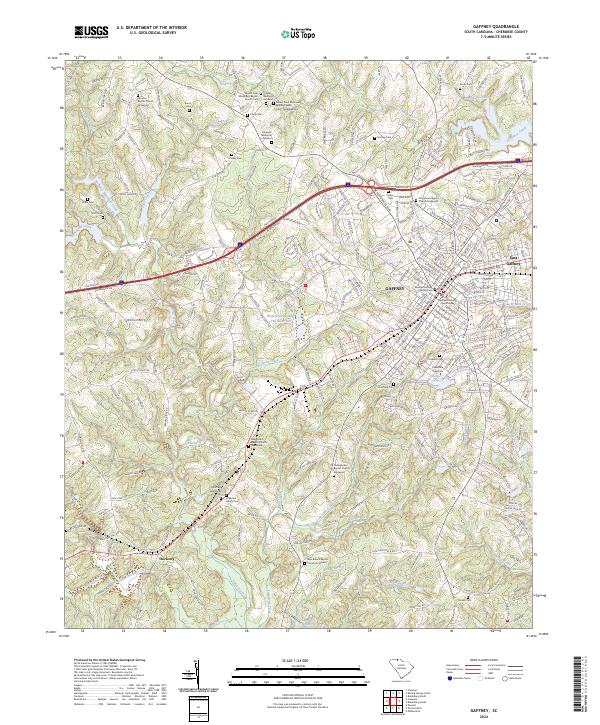 USGS Topographic Map – Gaffney
