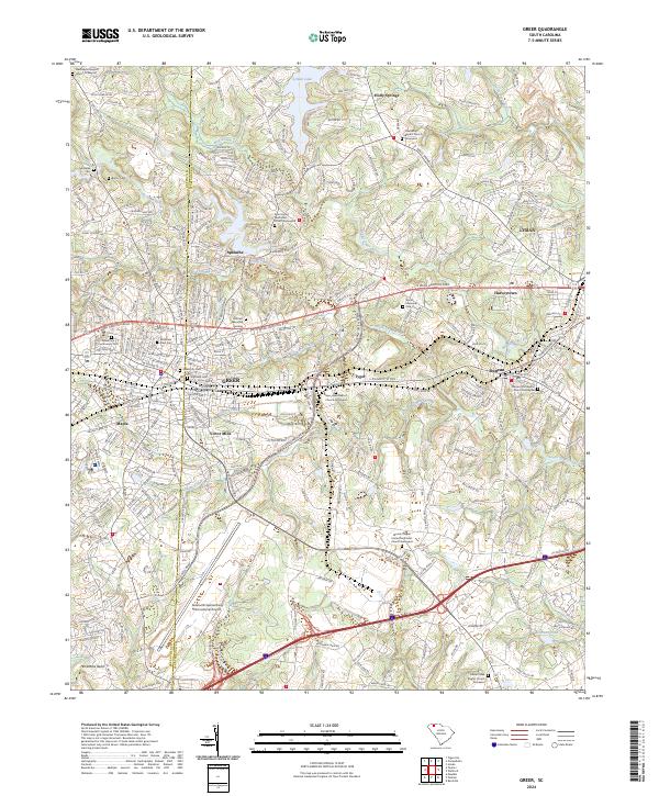 USGS Topographic Map – Greer