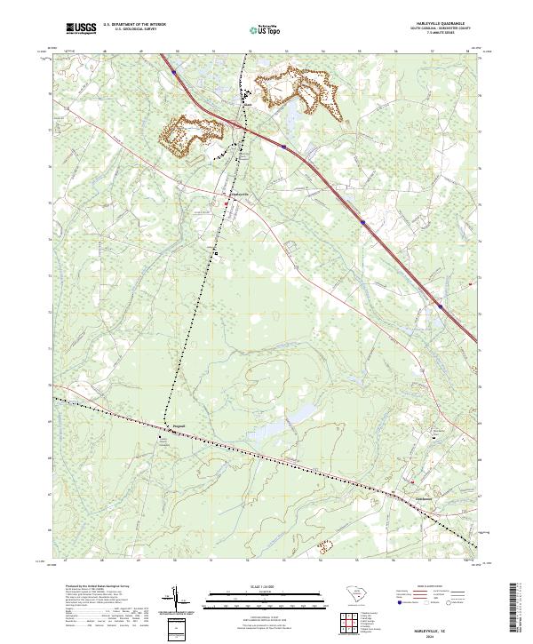 USGS Topographic Map – Harleyville