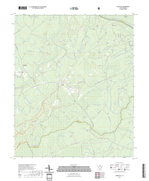 USGS Topographic Map – Honey Hill