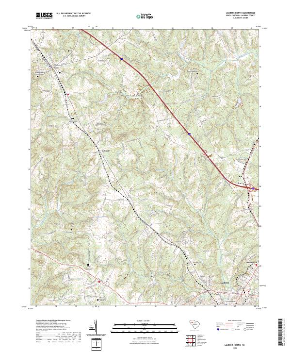 USGS Topographic Map – Laurens North