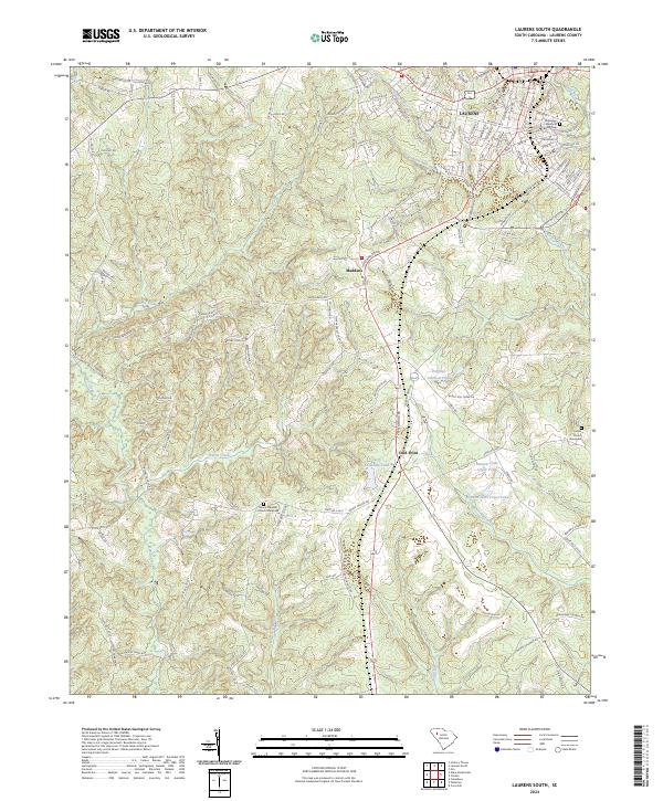 USGS Topographic Map – Laurens South