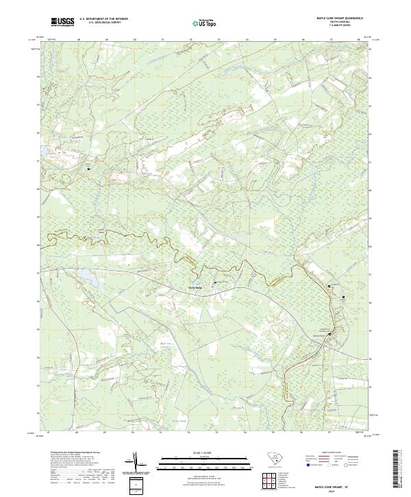 USGS Topographic Map – Maple Cane Swamp