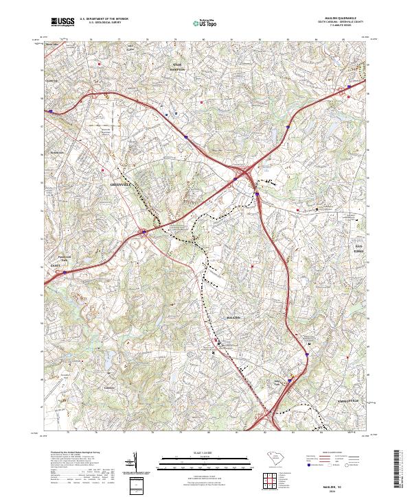 USGS Topographic Map – Mauldin