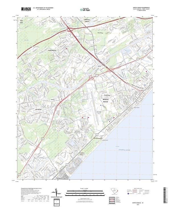 USGS Topographic Map – Myrtle Beach