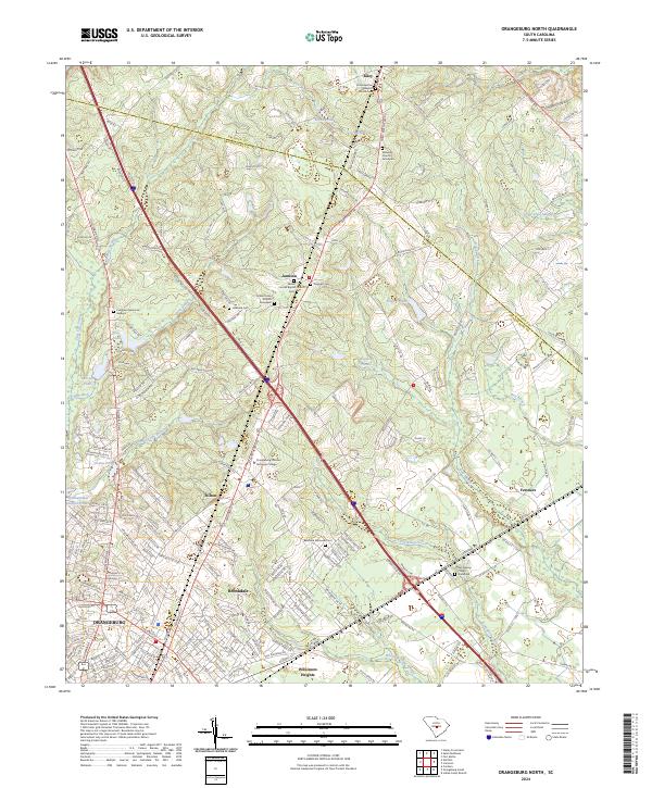 USGS Topographic Map – Orangeburg North