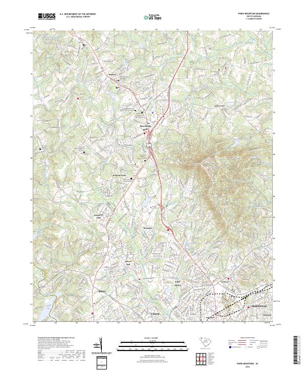 USGS Topographic Map – Paris Mountain