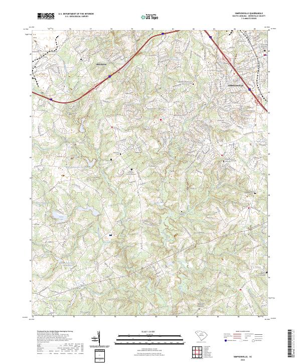 USGS Topographic Map – Simpsonville