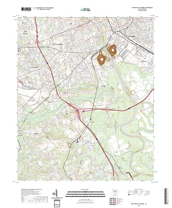 USGS Topographic Map – Southwest Columbia