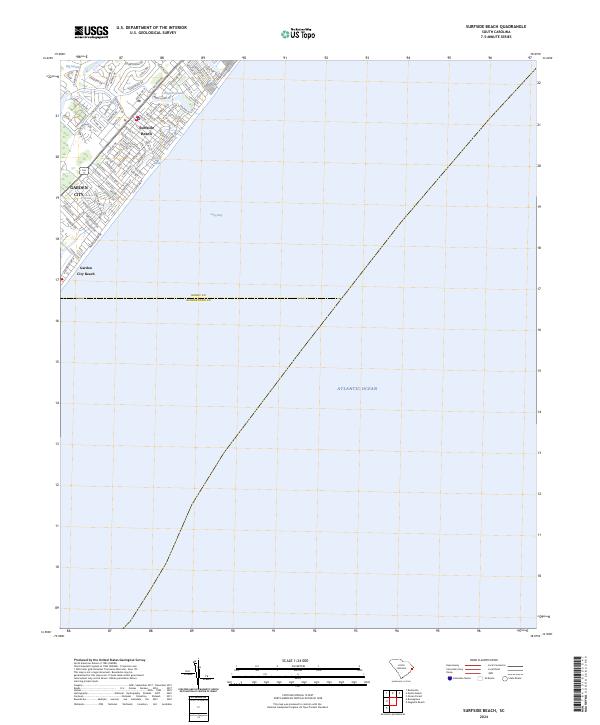 USGS Topographic Map – Surfside Beach