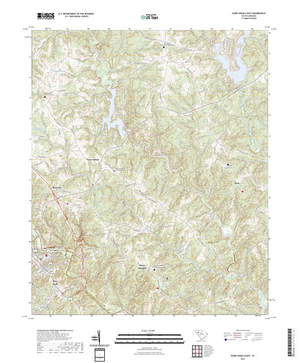 USGS Topographic Map – Ware Shoals East