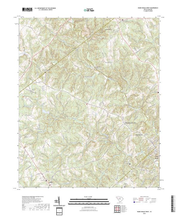 USGS Topographic Map – Ware Shoals West