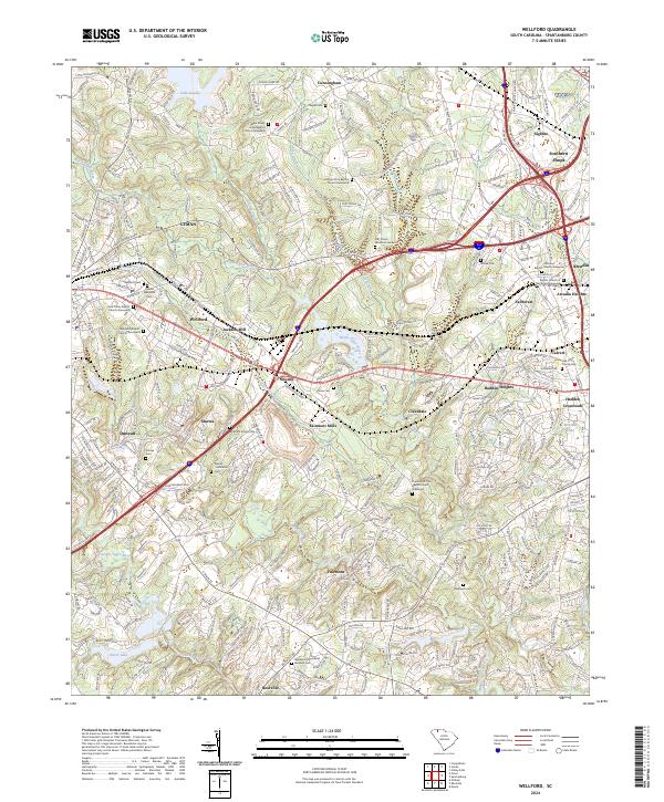 USGS Topographic Map – Wellford