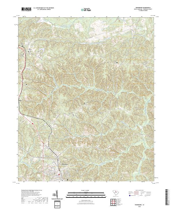 USGS Topographic Map – Winnsboro