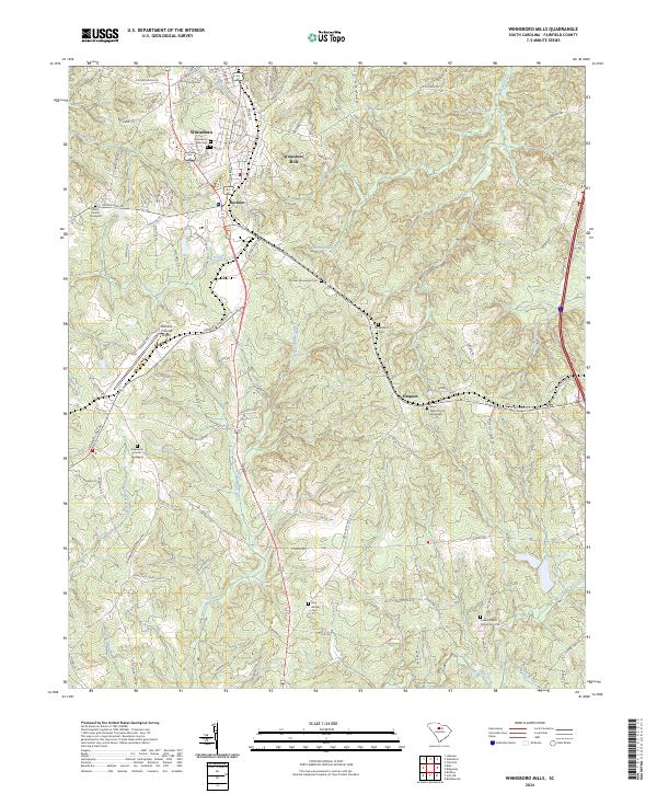 USGS Topographic Map – Winnsboro Mills