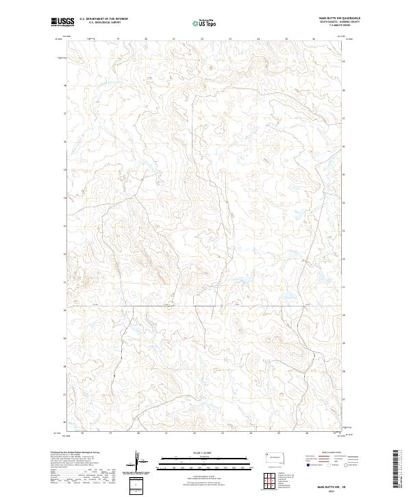 2021 Map of Bams Butte NW, 2021 Print