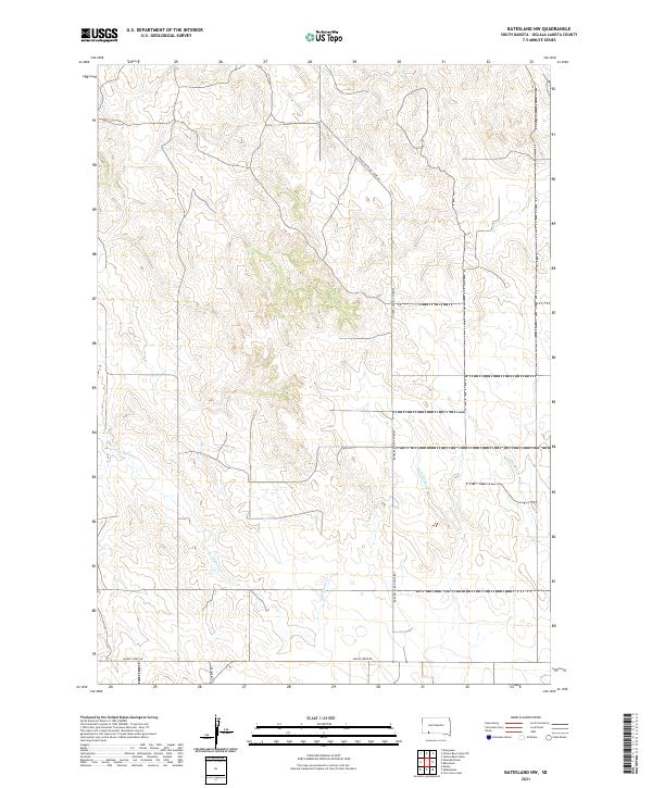 2021 Map of Batesland NW, 2021 Print