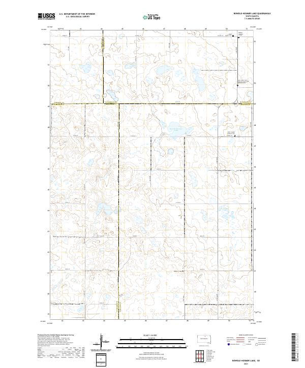 USGS Topographic Map – Bowdle-Hosmer Lake