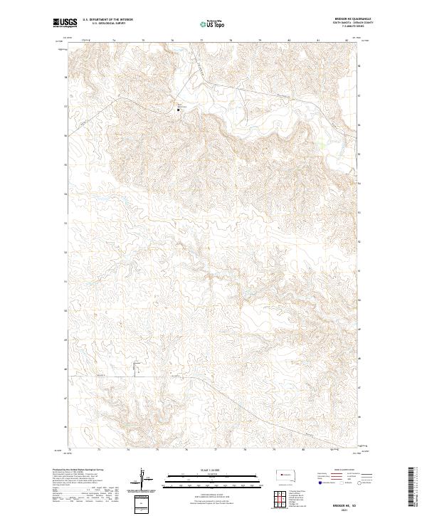 USGS Topographic Map – Bridger NE