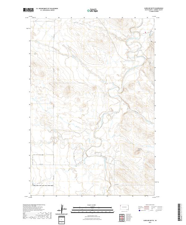 USGS Topographic Map – Caroline Butte
