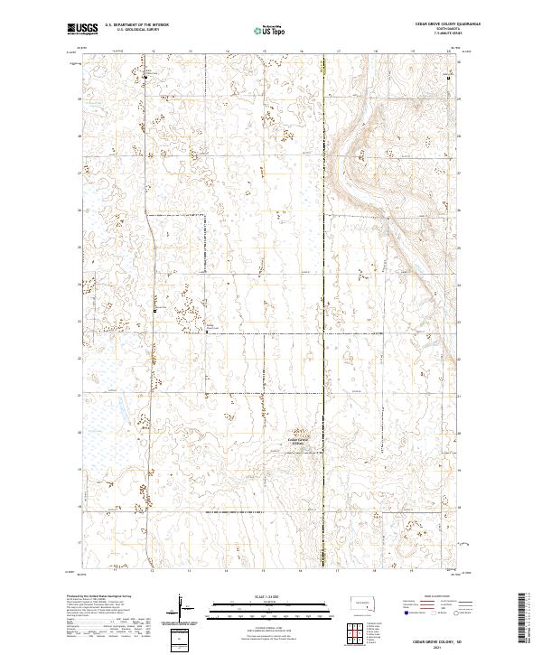 USGS Topographic Map – Cedar Grove Colony