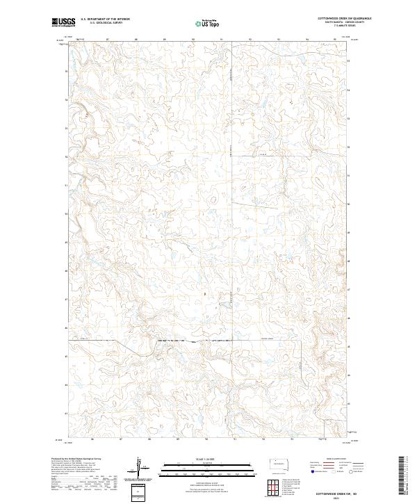 USGS Topographic Map – Cottonwood Creek SW