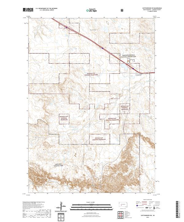 USGS Topographic Map – Cottonwood SW