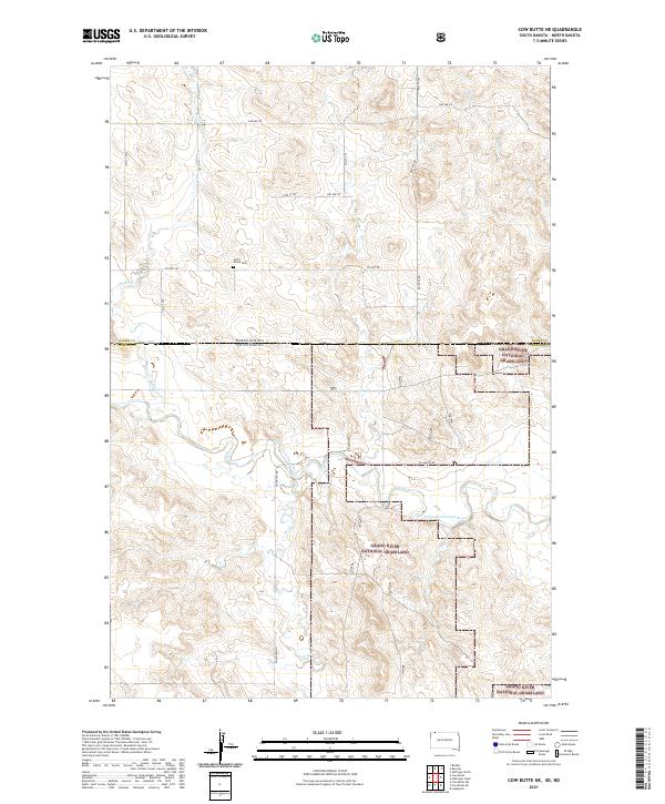 USGS Topographic Map – Cow Butte NE