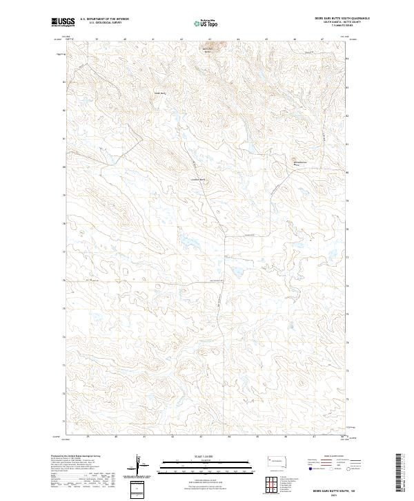 USGS Topographic Map – Deers Ears Butte South
