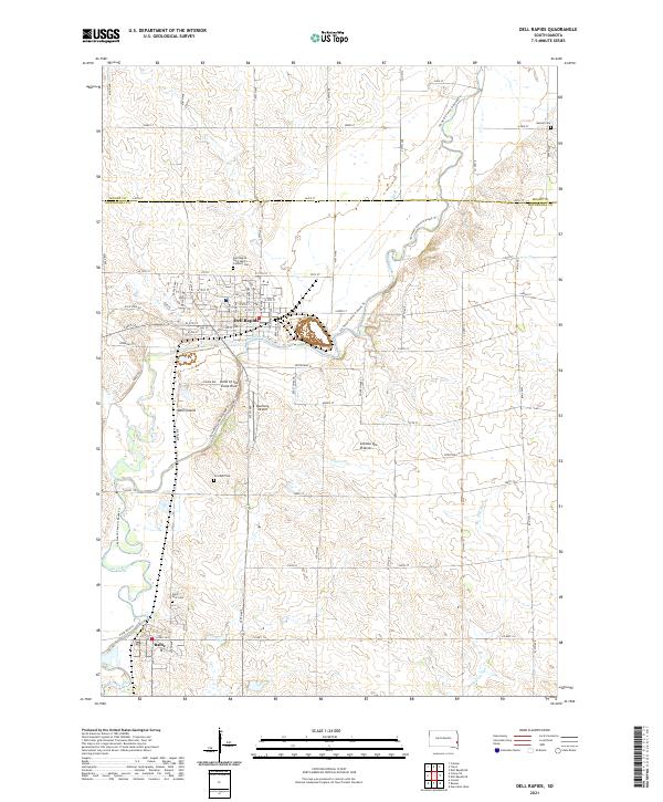 USGS Topographic Map – Dell Rapids