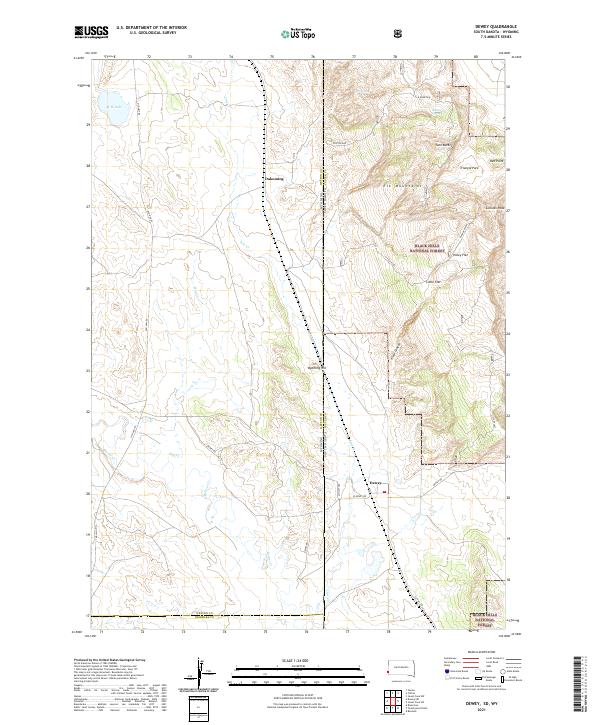 USGS Topographic Map – Dewey