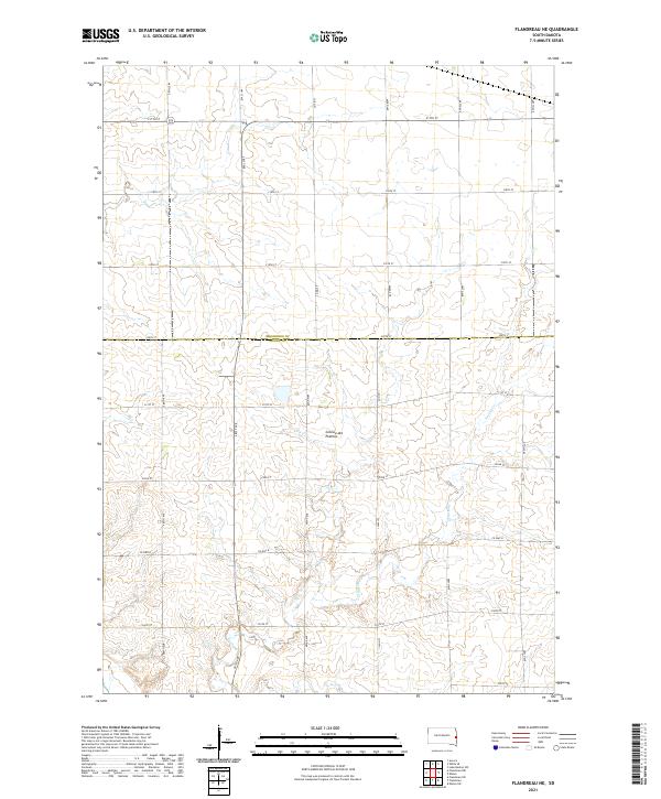 USGS Topographic Map – Flandreau NE