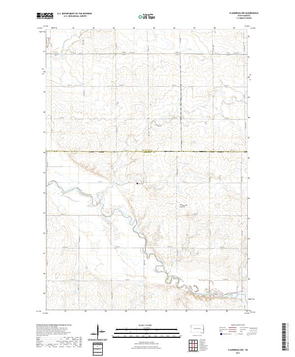 USGS Topographic Map – Flandreau NW
