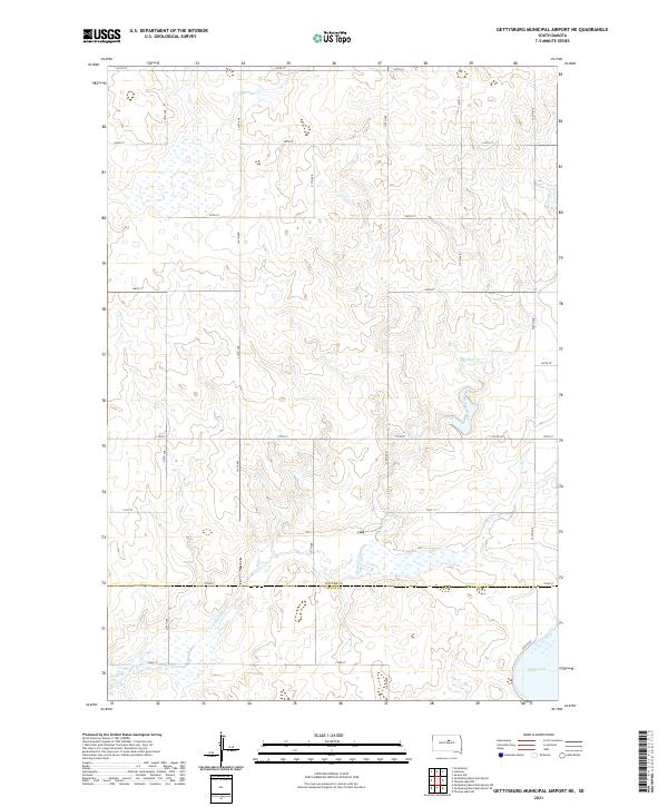 USGS Topographic Map – Gettysburg Municipal Airport NE
