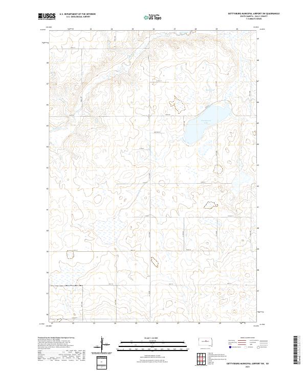 USGS Topographic Map – Gettysburg Municipal Airport SW