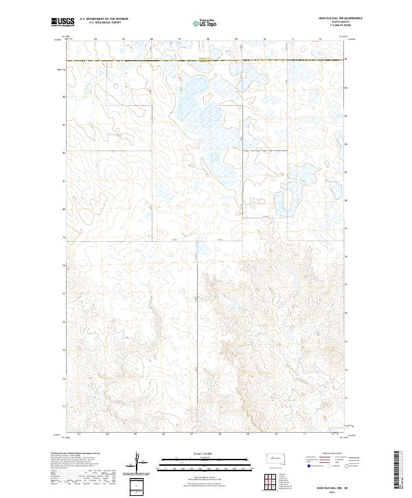 2021 Map of High Elk Hill NW, 2021 Print
