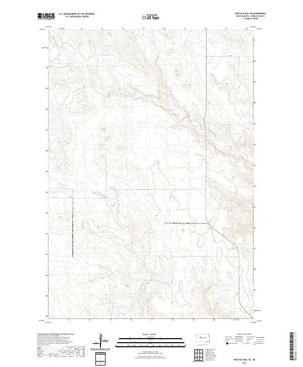 2021 Map of High Elk Hill SE, 2021 Print