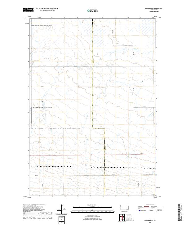 USGS Topographic Map – Highmore SE