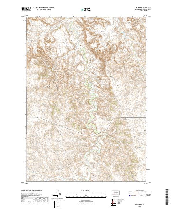 USGS Topographic Map – Interior SE